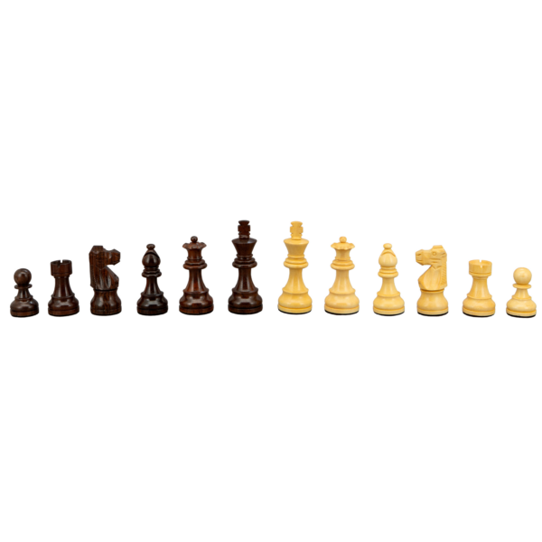 Chess Pieces - Boxwood/Rosewood 85mm Wood Pieces - Double Weighted - Brain Spice