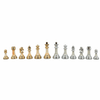 Chess Set - Gold & Silver Pieces - Walnut 16inch with drawers - Brain Spice