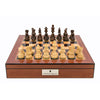 Chess Set - Staunton - Walnut Finish With Compartments 16inch - Brain Spice