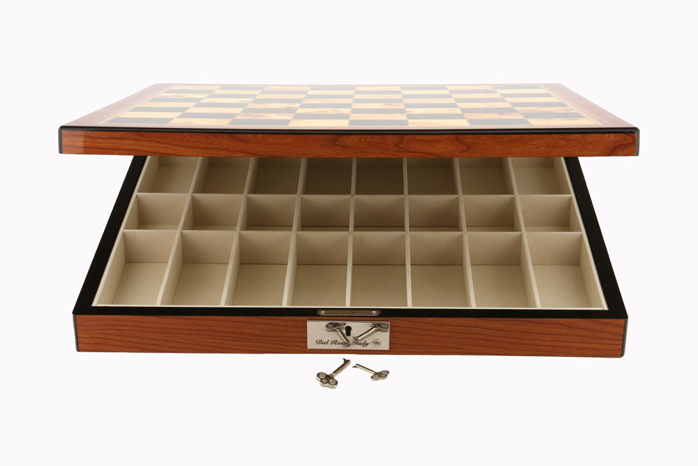 Chess Set - Staunton - Walnut Finish With Compartments 16inch - Brain Spice