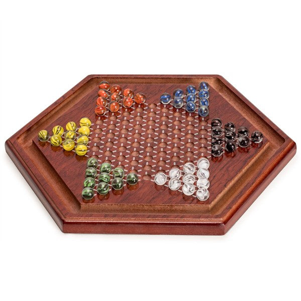 Chinese Checkers Wooden with Marbles - Brain Spice