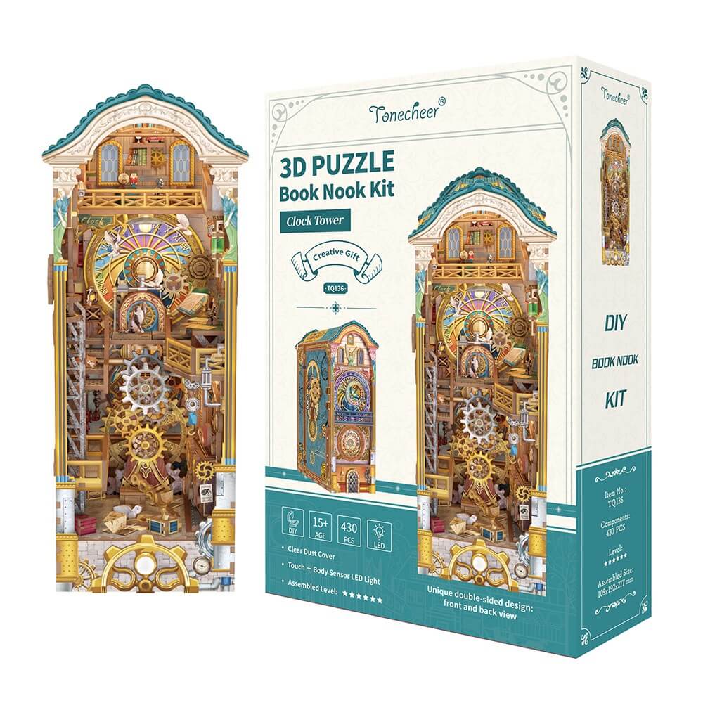 Clock Tower - Large Book Nook Kit - Brain Spice