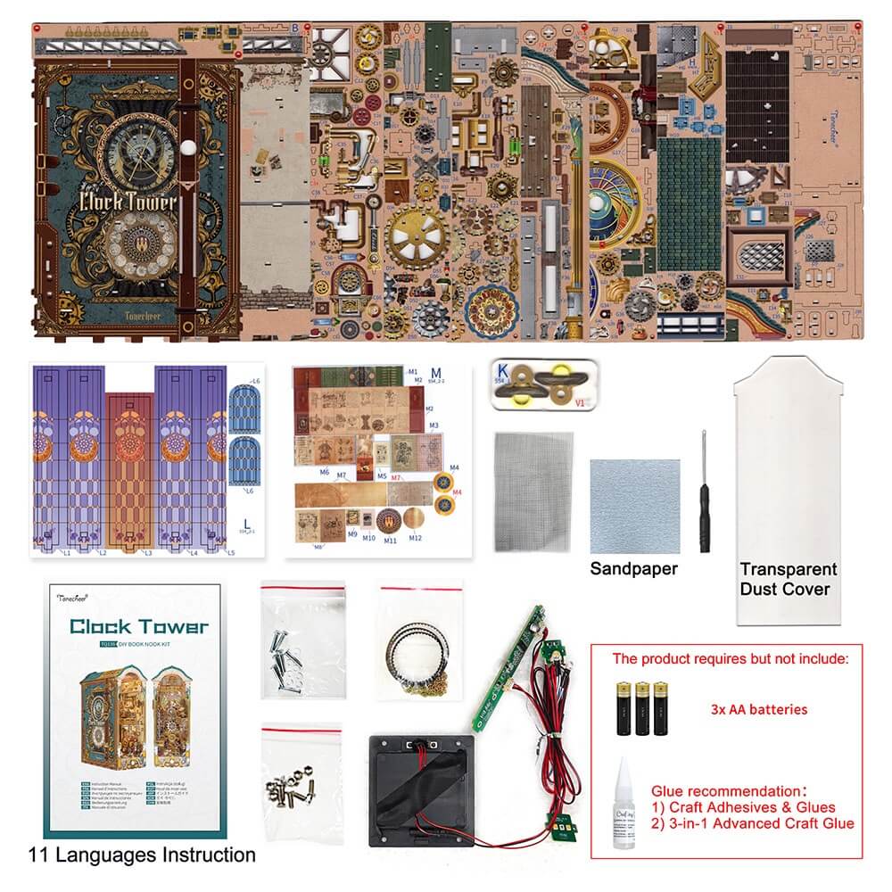 Clock Tower - Large Book Nook Kit - Brain Spice