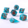 Cloudfall - Captured Magic 7-Dice Set - Sharp Edge Resin - Brain Spice