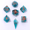 Cloudfall - Captured Magic 7-Dice Set - Sharp Edge Resin - Brain Spice
