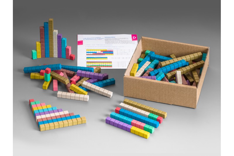 Counting Rods in Montessori colours - Re-Wood - 100 pcs | Brain Spice