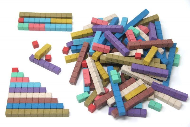 Counting Rods in Montessori colours - Re-Wood - 100 pcs | Brain Spice