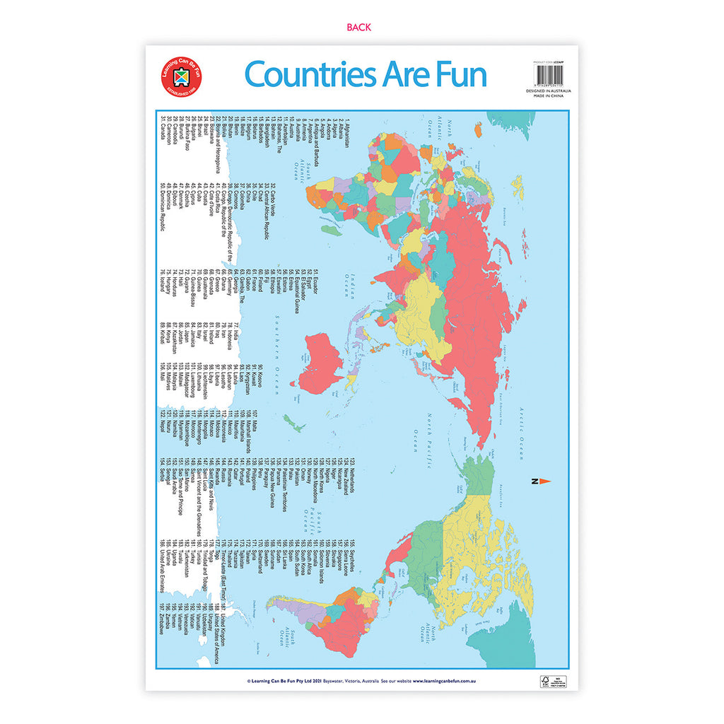 Countries Are Fun Wall Chart - Brain Spice