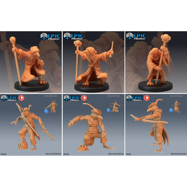 Crowfolk Set A - 6 Figurines - Brain Spice