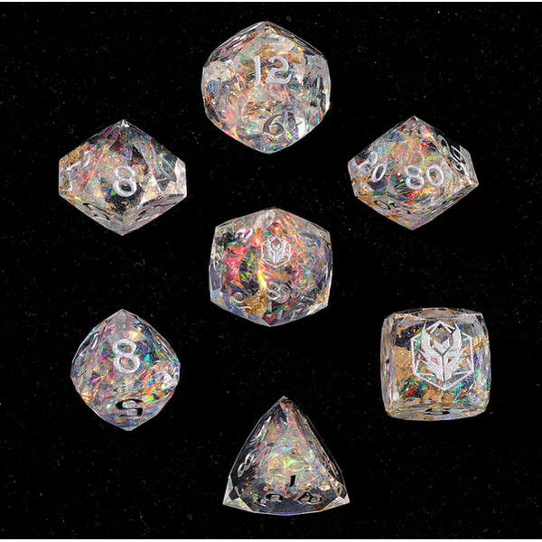 Crystal - Captured Magic 7-Dice Set - Luster Cut Resin - Brain Spice