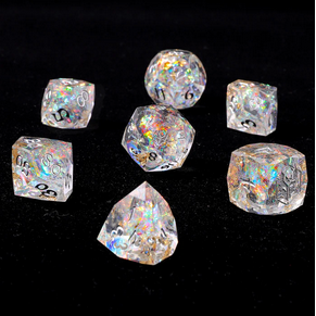 Crystal - Captured Magic 7-Dice Set - Luster Cut Resin - Brain Spice