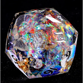 Crystal - Captured Magic 7-Dice Set - Luster Cut Resin - Brain Spice