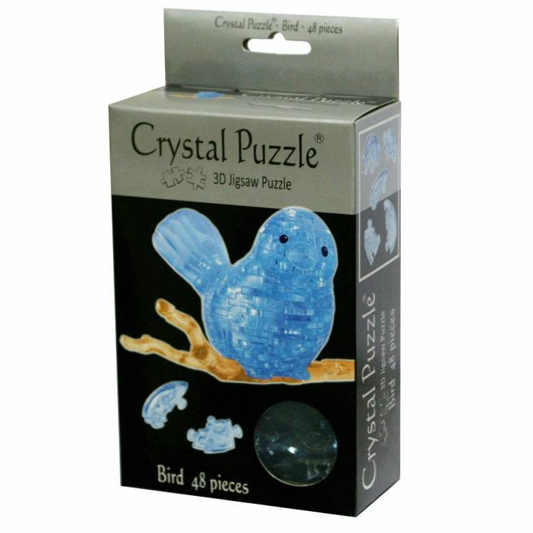 Crystal Blue Bird Puzzle - 3D Jigsaw - 48pc - Brain Spice