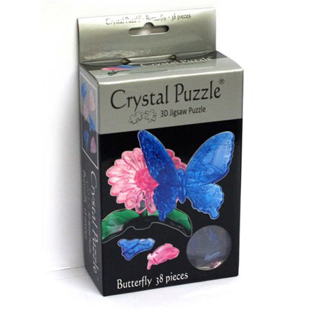 Crystal Blue Butterfly Puzzle - 3D Jigsaw - 38pc - Brain Spice