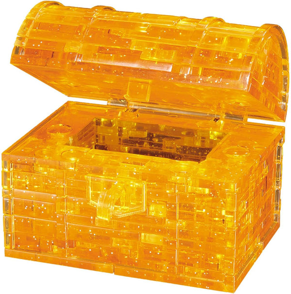 Crystal Gold Treasure Chest Puzzle - 3D Jigsaw - 52pc - Brain Spice