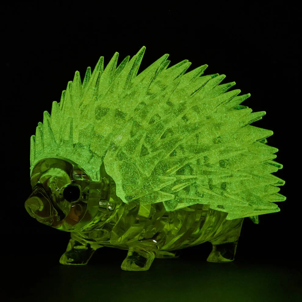 Crystal Hedgehog Puzzle - Glow in the Dark 3D Jigsaw - Brain Spice