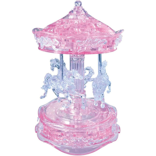 Crystal Pink Carousel Puzzle - 3D Jigsaw - 83pc - Brain Spice
