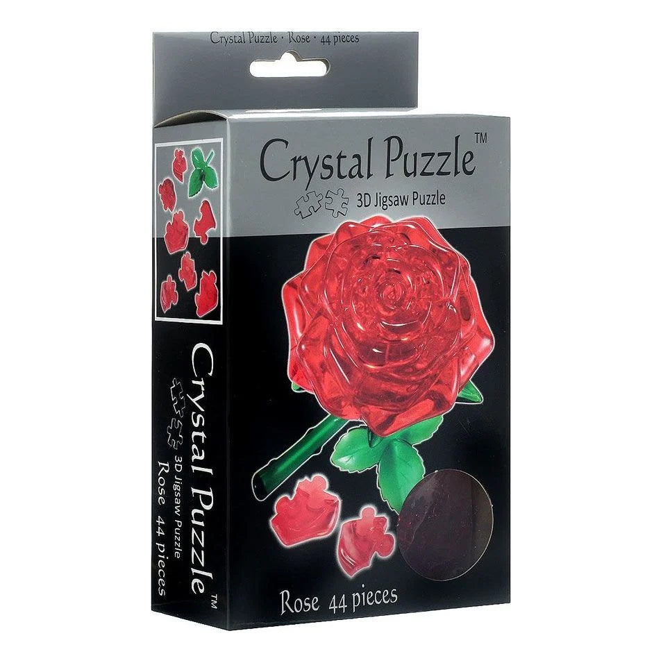 Crystal Red Rose Puzzle - 3D Puzzle - 44pc - Brain Spice
