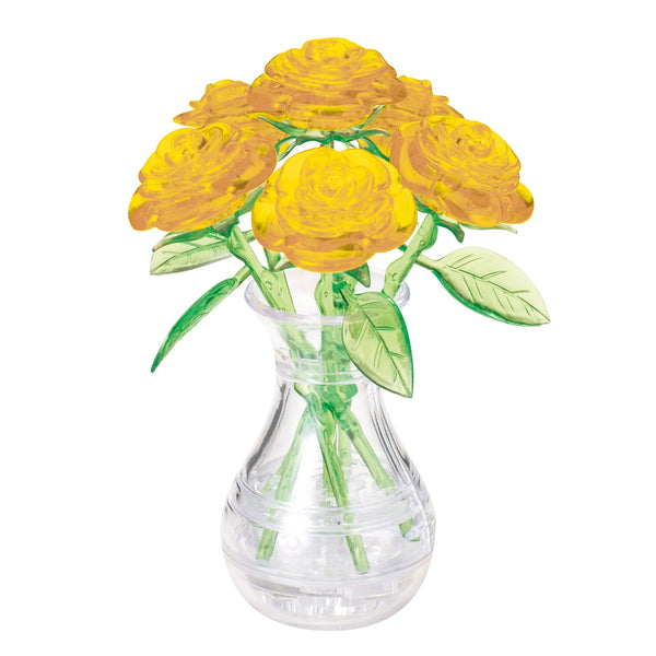 Crystal Six Roses Yellow Puzzle 3D Jigsaw  - Brain Spice