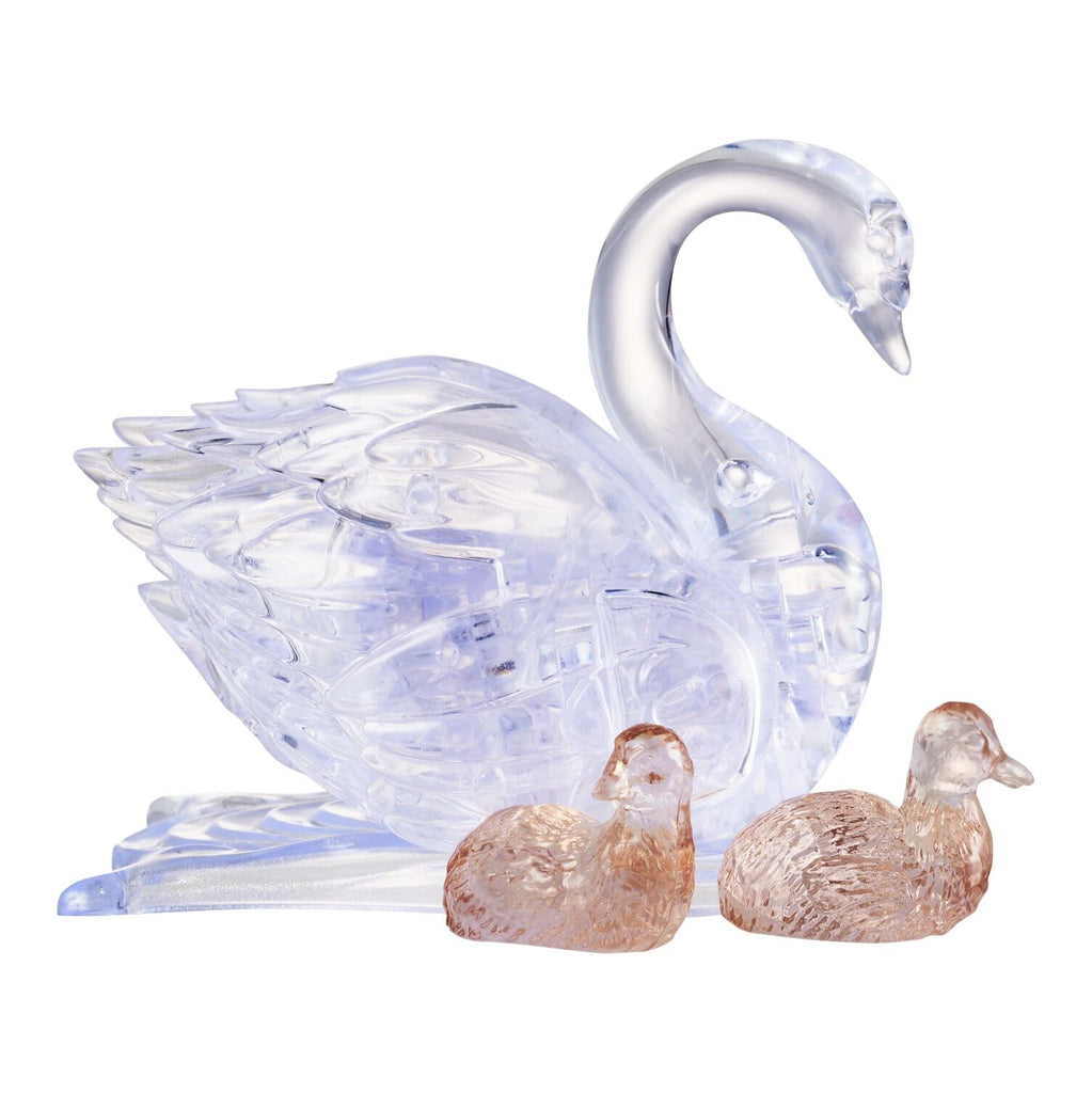 Crystal Swan With Babies Puzzle - Jigsaw - 3D - Brain Spice