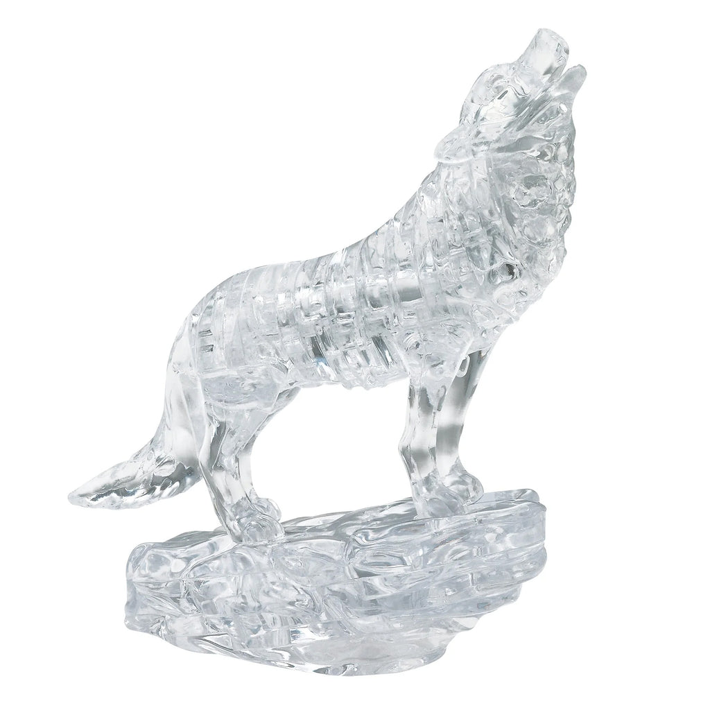 Crystal Wolf Silver Puzzle - 3D Jigsaw - 37pc - Brain Spice