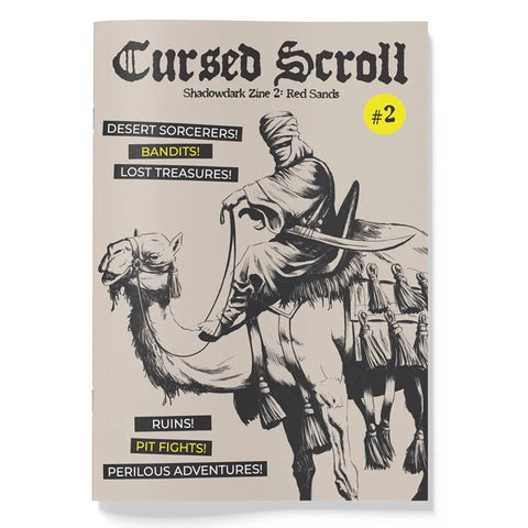 Cursed Scroll Zine Vol 2 - Red Sands - ShadowDark RPG - Brain Spice