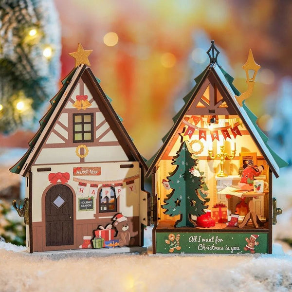 DIY Mini Twinkling Christmas House - Brain Spice