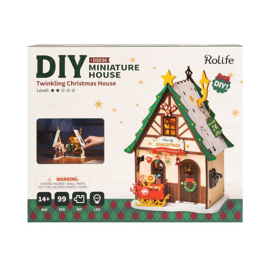 DIY Mini Twinkling Christmas House - Brain Spice