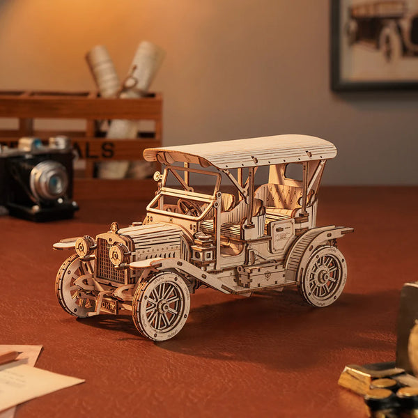 DIY Vintage Car - 3D Wooden Model - Brain Spice