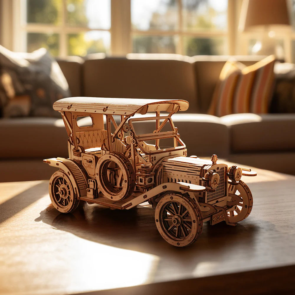 DIY Vintage Car - 3D Wooden Model - Brain Spice
