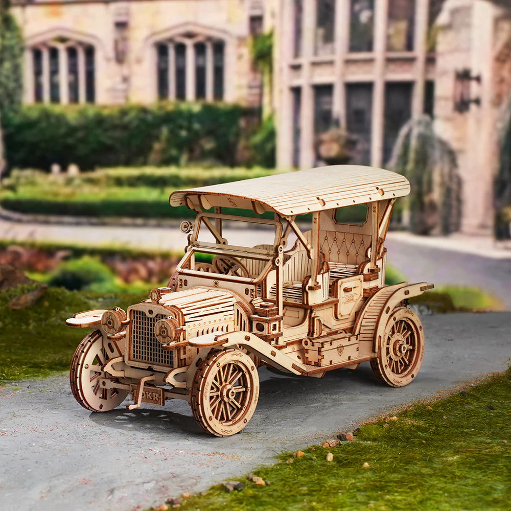 DIY Vintage Car - 3D Wooden Model - Brain Spice