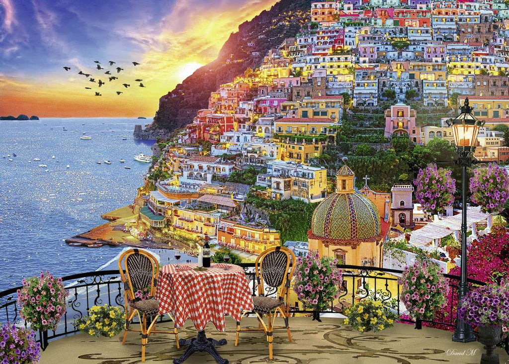 Dinner in Positano Italy Puzzle - 1000pc - Brain Spice