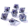 Dragons Eye Purple - Captured Magic 7-Dice Set - Liquid Core Sharp Edge Resin - Brain Spice