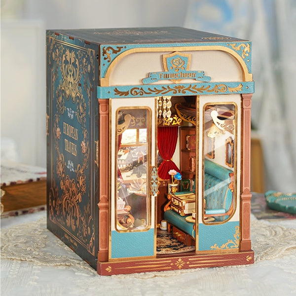 European Travels - Infinity Train Cabin Book Nook Tonecheer