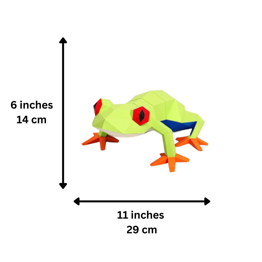 Papercraft world, origami models, 3D paper art, Brain Spice, frog