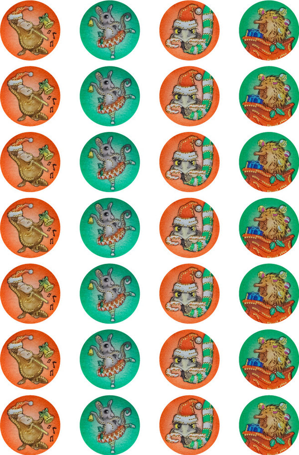 Aussie Christmas - Foil Stickers - Brain Spice
