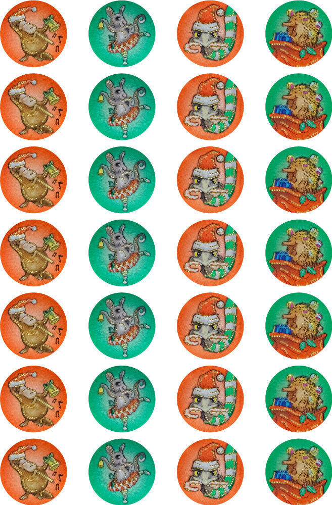 Aussie Christmas - Foil Stickers - Brain Spice