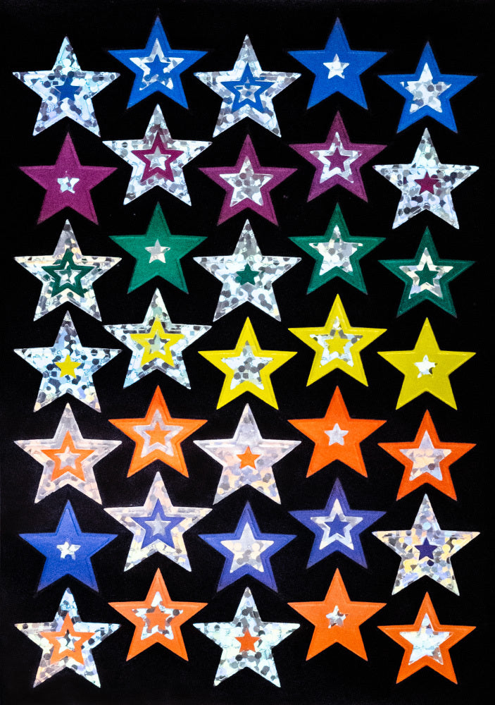 Silver Stars - Foil Stickers - Brain Spice