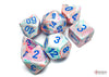 Festive PopArt-Blue - Polyhedral 7-Dice Set - Brain Spice