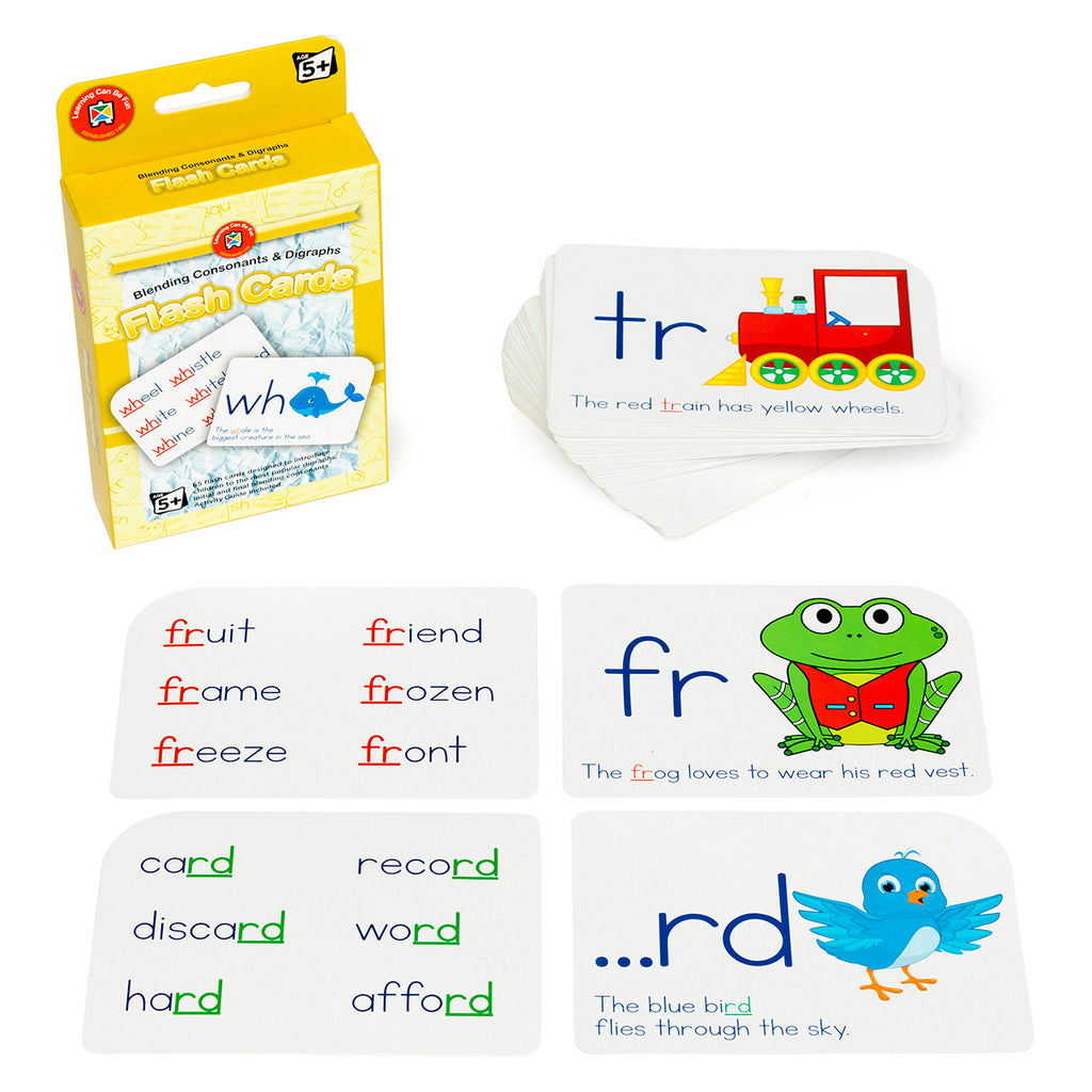 Flash Cards - Blending Consonants and Digraphs - Brain Spice