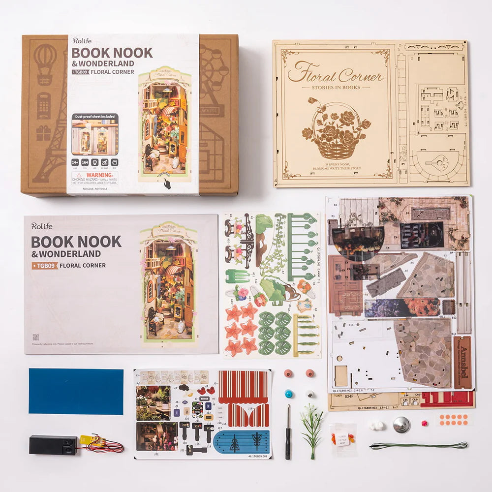 Floral Corner - DIY Bookends Kit - ROKR - Brain Spice