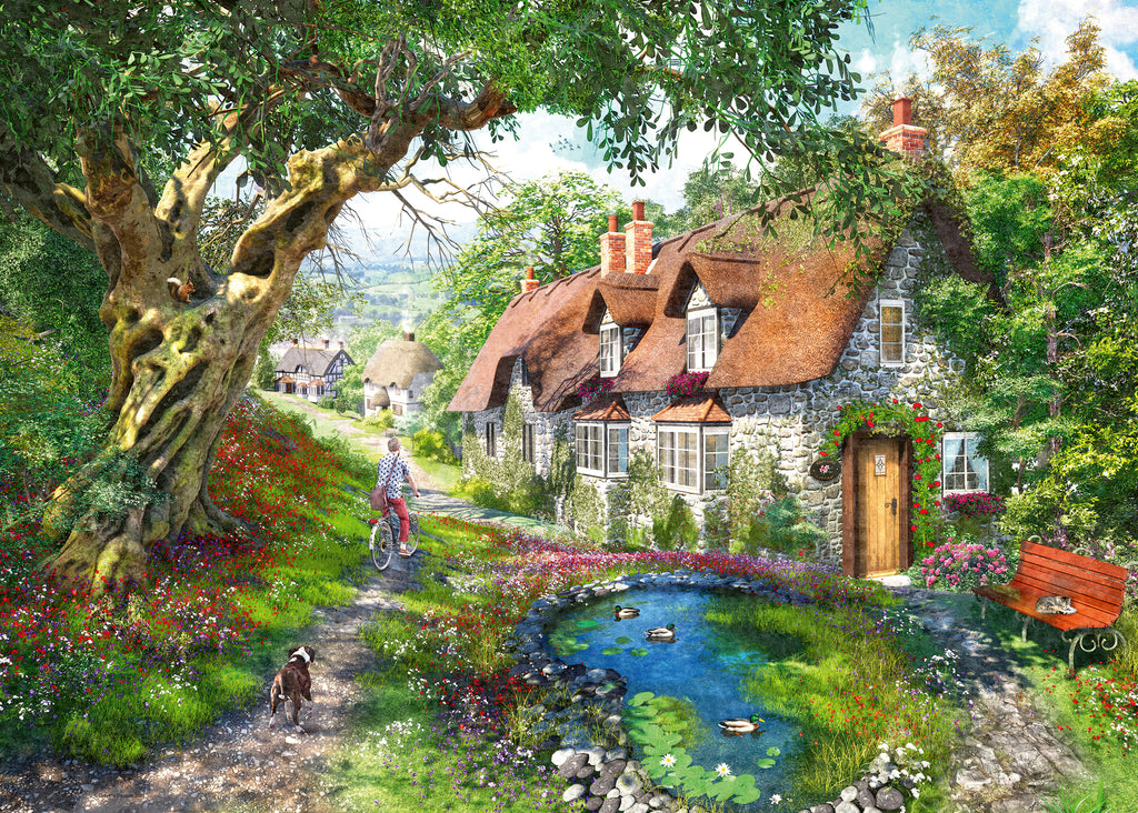 Flower Hill Lane - Jigsaw 1000pc - Brain Spice