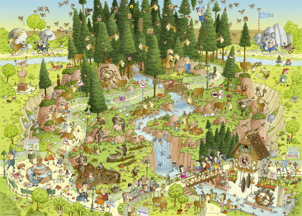 Funky Zoo Black Forest - Jigsaw 1000pc - Brain Spice