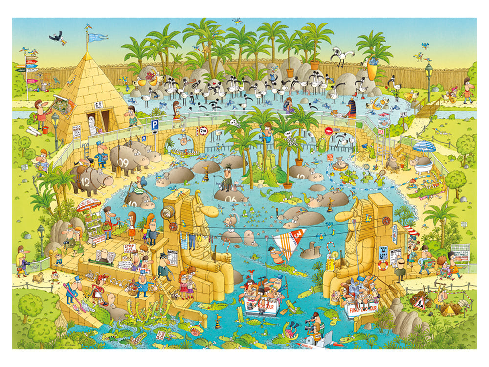 Funky Zoo Nile Habitat - Jigsaw 1000pc - Brain Spice