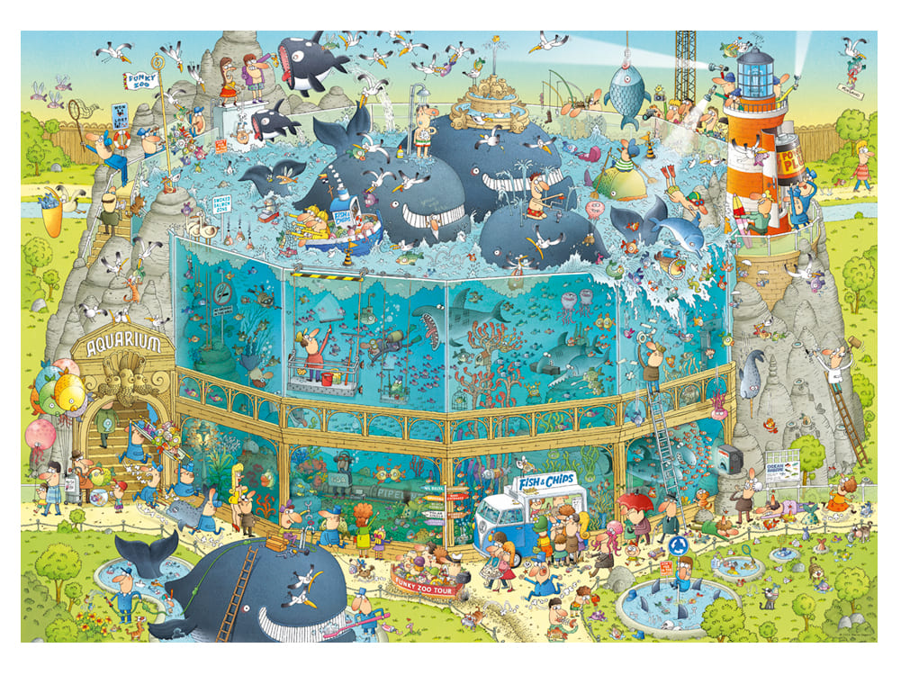 Funky Zoo Ocean Habitat - Jigsaw 1000pc - Brain Spice