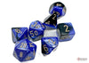 Gemini Black-Blue-Gold 7 Dice Set - Brain Spice