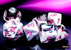 Gemini Black-White-Pink - Polyhedral 7-Dice Set - Brain Spice