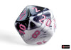 Gemini Black-White-Pink - Polyhedral 7-Dice Set - Brain Spice