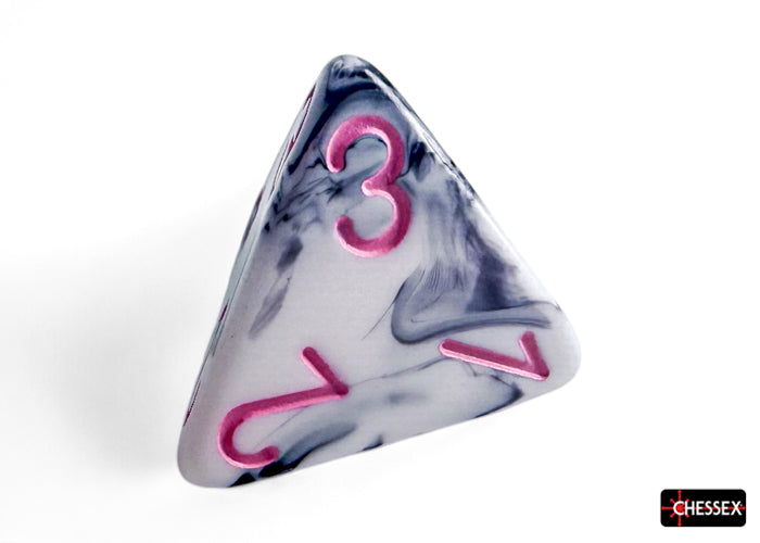Gemini Black-White-Pink - Polyhedral 7-Dice Set - Brain Spice