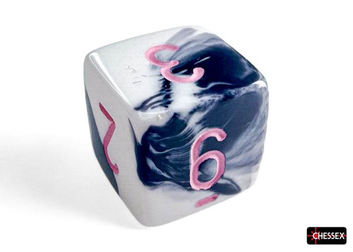 Gemini Black-White-Pink - Polyhedral 7-Dice Set - Brain Spice
